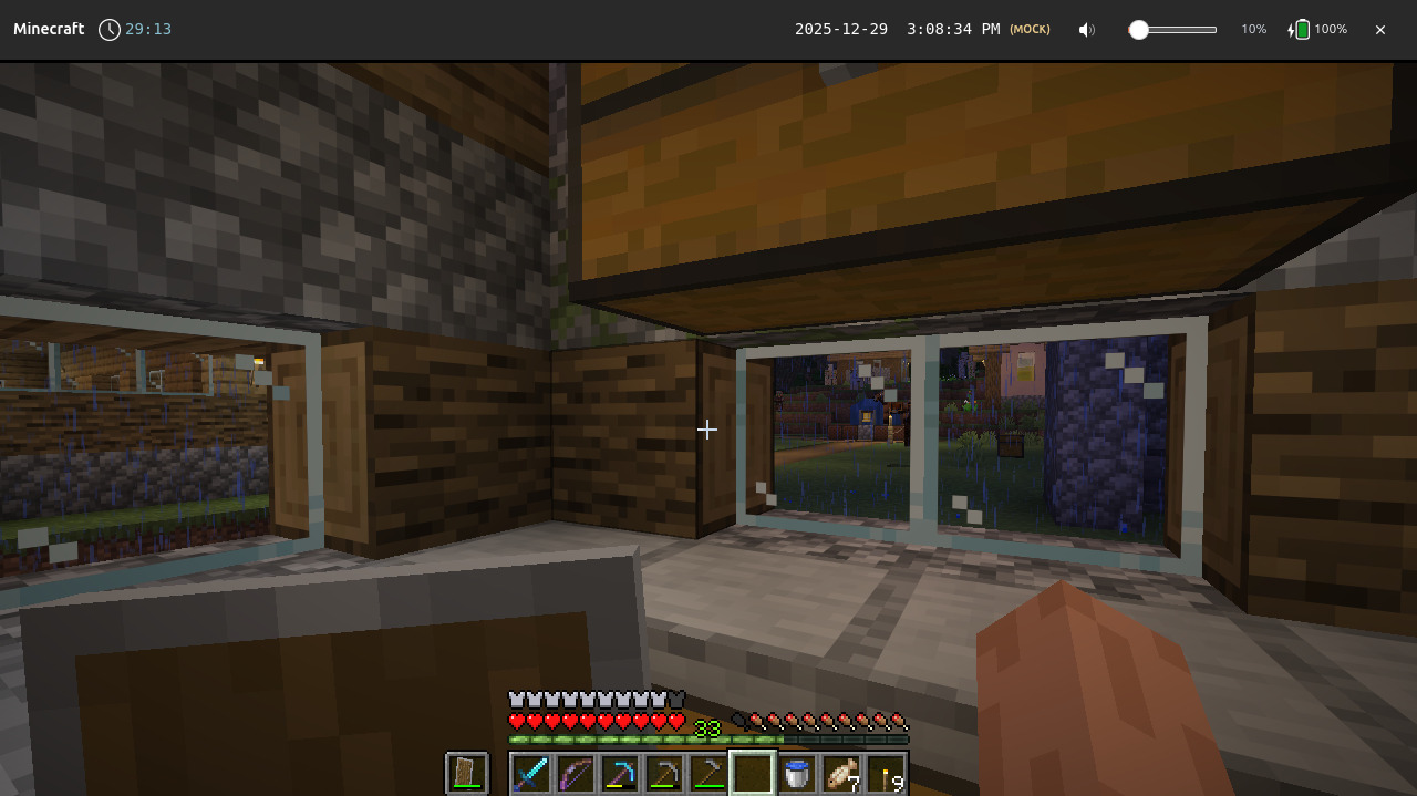 Minecraft hosted within shepherd-launcher UI